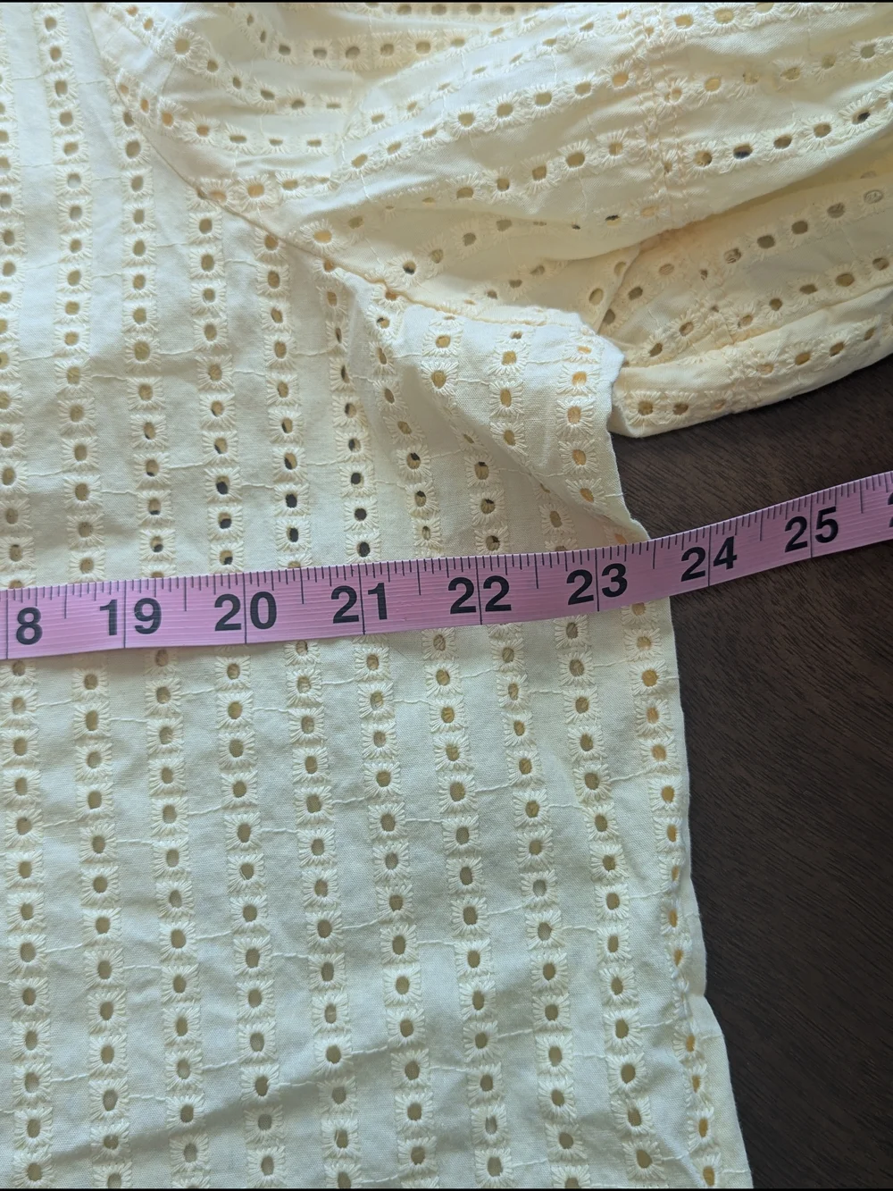 LOFT Pale Yellow Eyelet Puff Sleeve Blouse